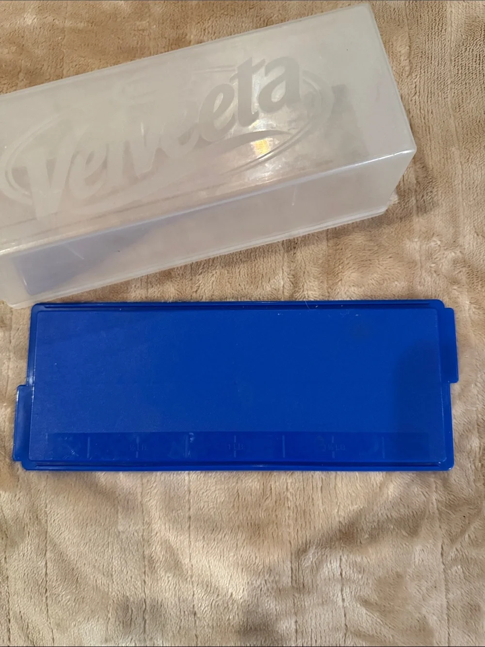 Vintage Velveeta Cheese Storage Container - Blue/Clear